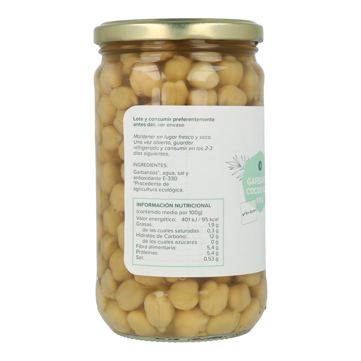 Pack 6x Cooked Chickpeas ECO Planet Garden 570 g