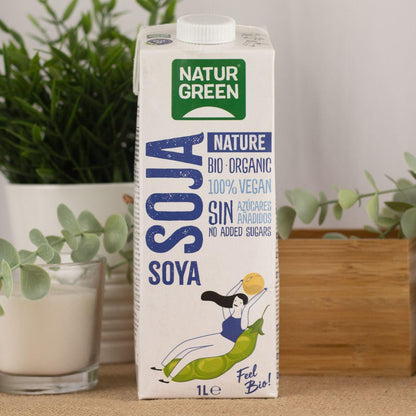 Confezione da 6 bevande di soia Nature BIO senza zuccheri NaturGreen 1 L