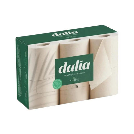 Papier toilette non blanchi, 6 rouleaux 6x35 m. Dalia