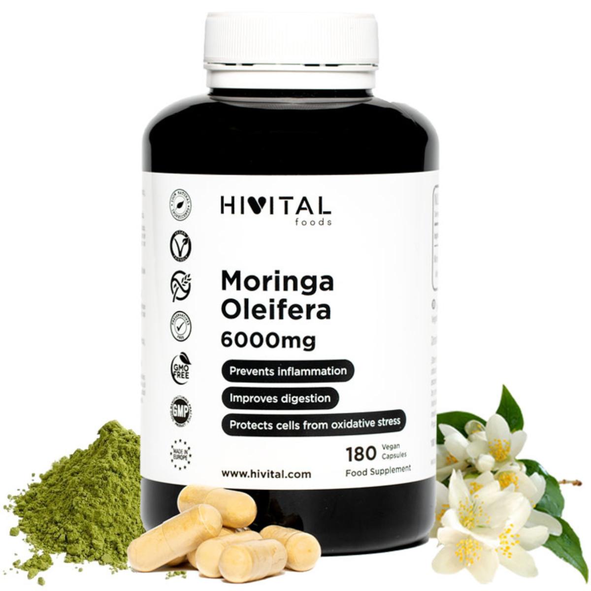 Moringa oleifera 6000 mg 180 kapsułek wegańskich Hivital