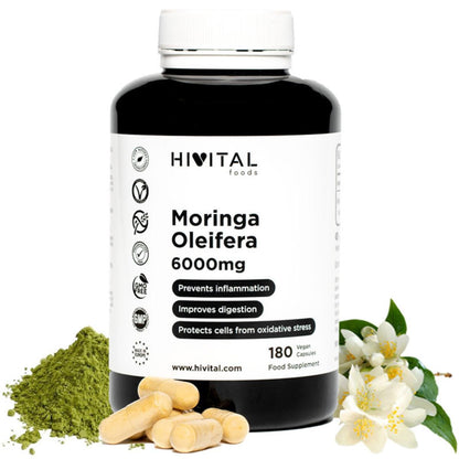 Moringa oleifera 6000 mg 180 kapsułek wegańskich Hivital