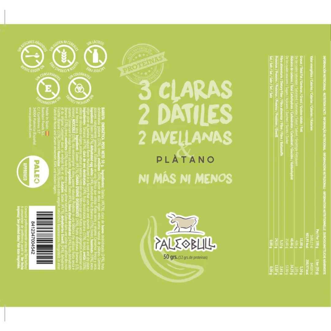 Barre énergétique aux dattes, noisettes et banane PaleoBull, 50 g