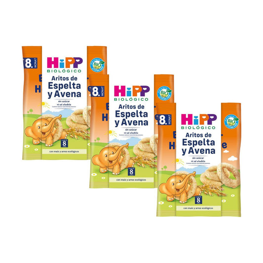 Confezione da 3 snack biologici per bambini con avena e farro +8 mesi HiPP 30 g