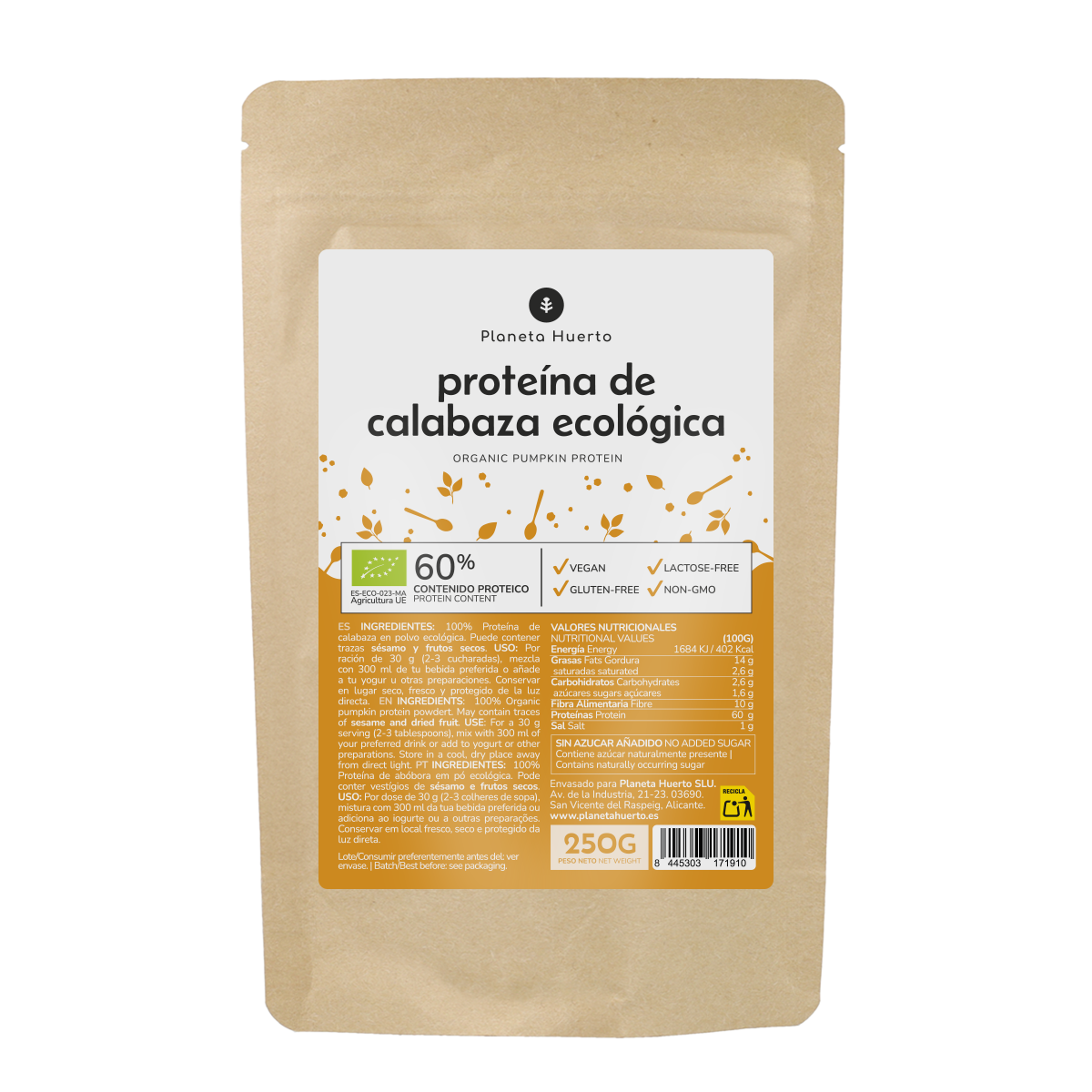 Proteine di zucca Planeta Huerto 250 g