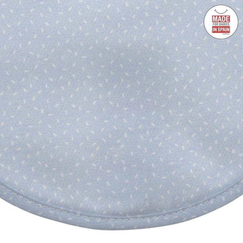 Rundes Lätzchen mit Klettverschluss Himmelblau/Regen Cambrass