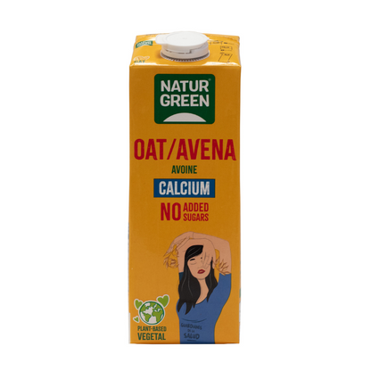 Pflanzliches Getränk Hafer/Oat ohne Zuckerzusatz, Kalzium Naturgreen 1 Liter