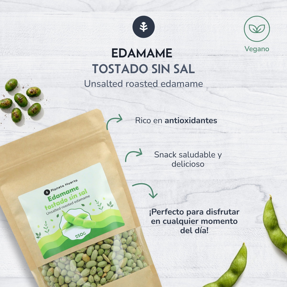 Edamame verde arrostito non salato Planeta Huerto 250gr