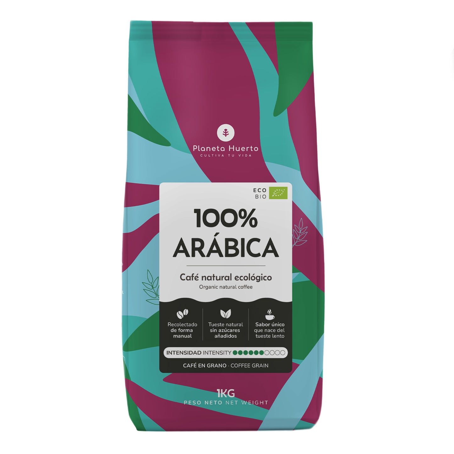 Eco 100% Arabica Café en grains Planeta Huerto 1 Kg
