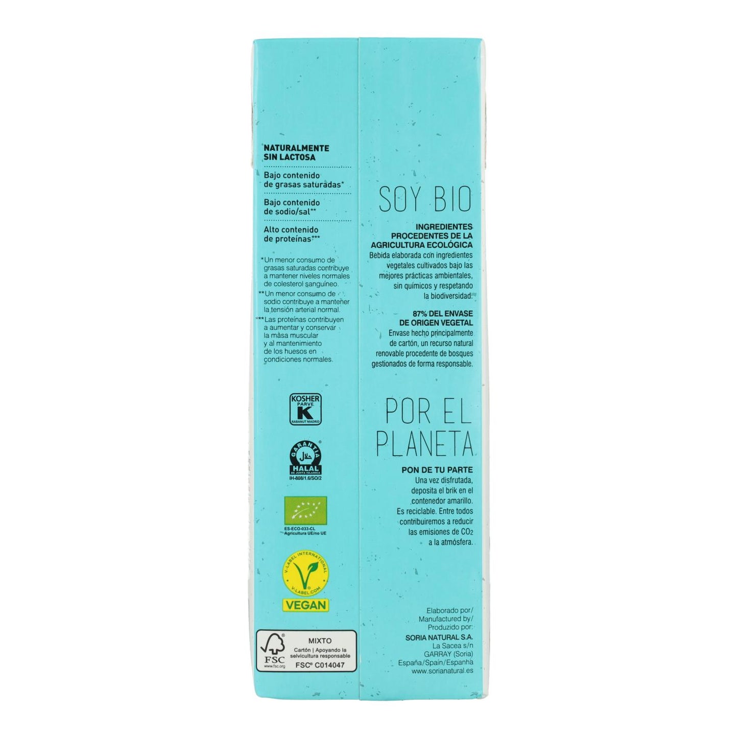 Pack of 6 L ECO Soria Natural Soy Drink 1L