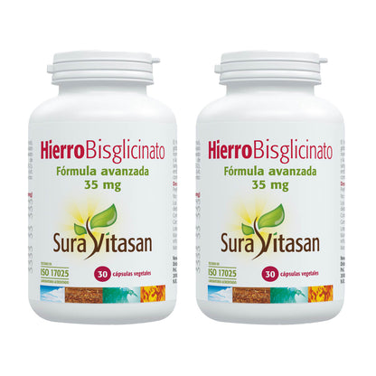 Pack of 2 Iron Bisglycinate, Sura Vitasan, 30 capsules
