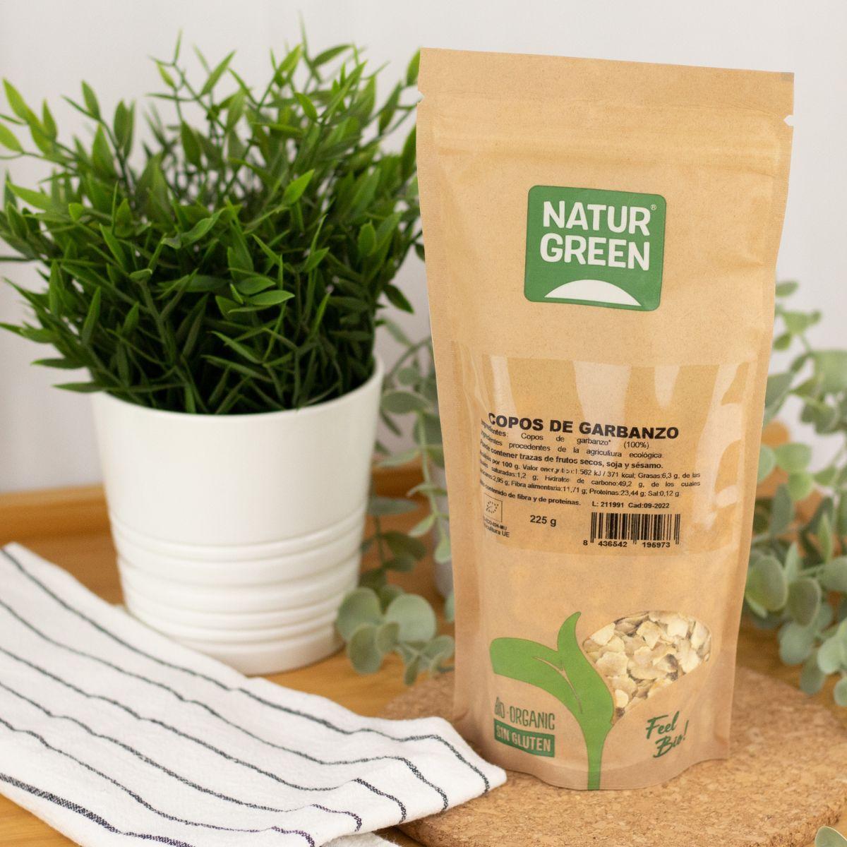 Biologische kikkererwtenvlokken Naturgreen 225 g