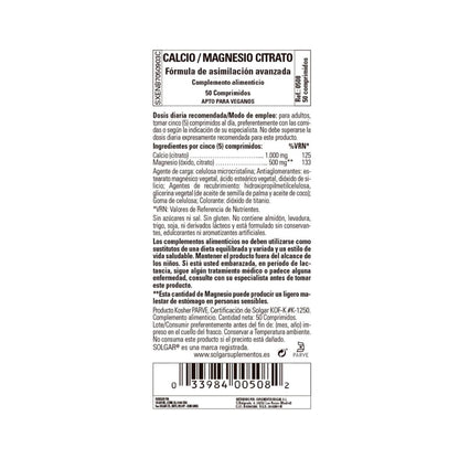 Calcium-Magnesium-Citrat Solgar 100 Tabletten