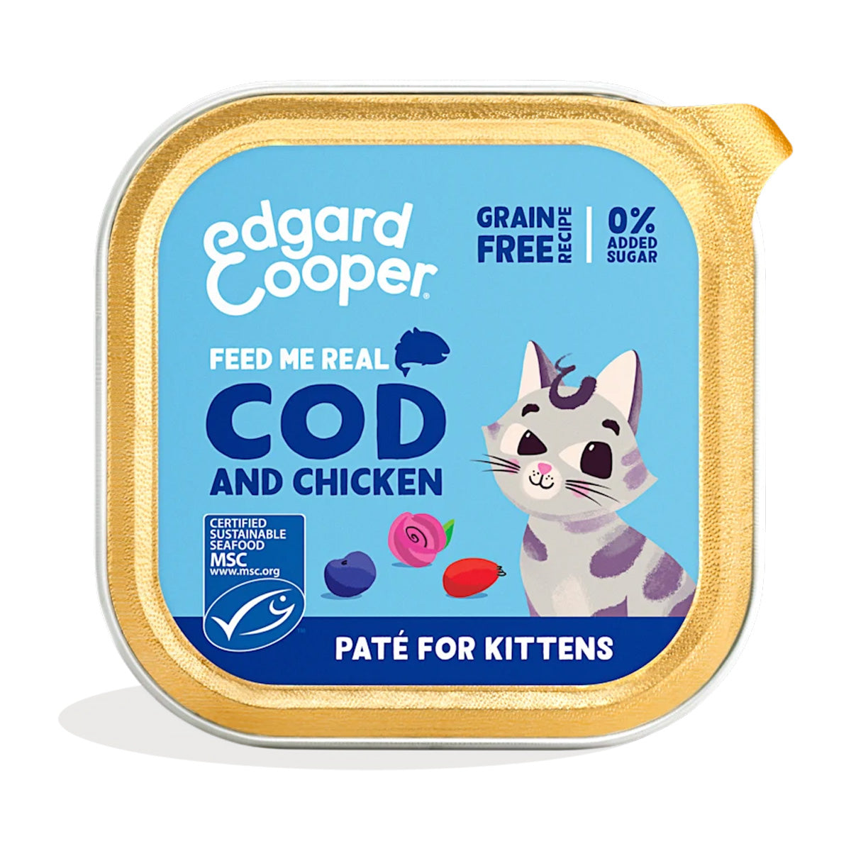 Nassfutter für Katzen Pastete Kitten Bacalao y Pollo Edgard & Cooper 85 g