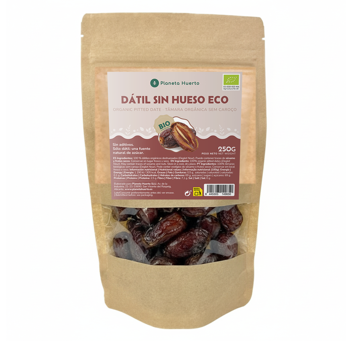 Dattes dénoyautées ECO Planeta Huerto 250 g
