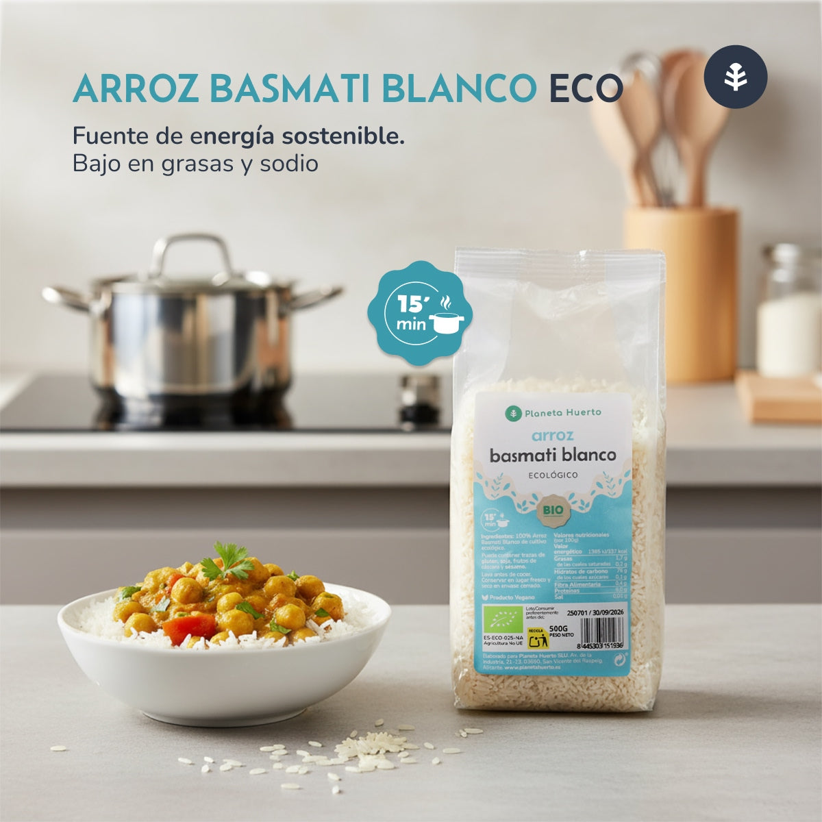 White Basmati Rice ECO Planeta Huerto 2,5 kg
