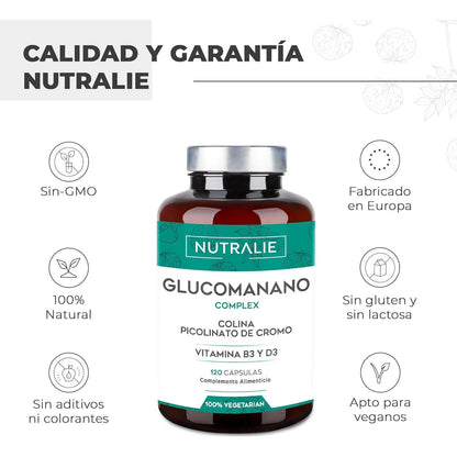 Nutralie Glucomannane avec choline + B3 + D3 Perte de poids 120 gélules