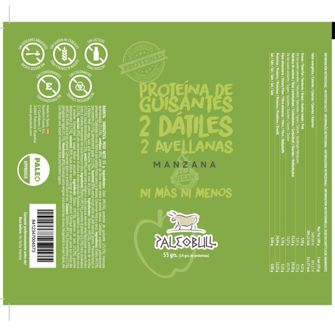 Barre énergétique pomme, dattes et noisettes Paleobull 55 g