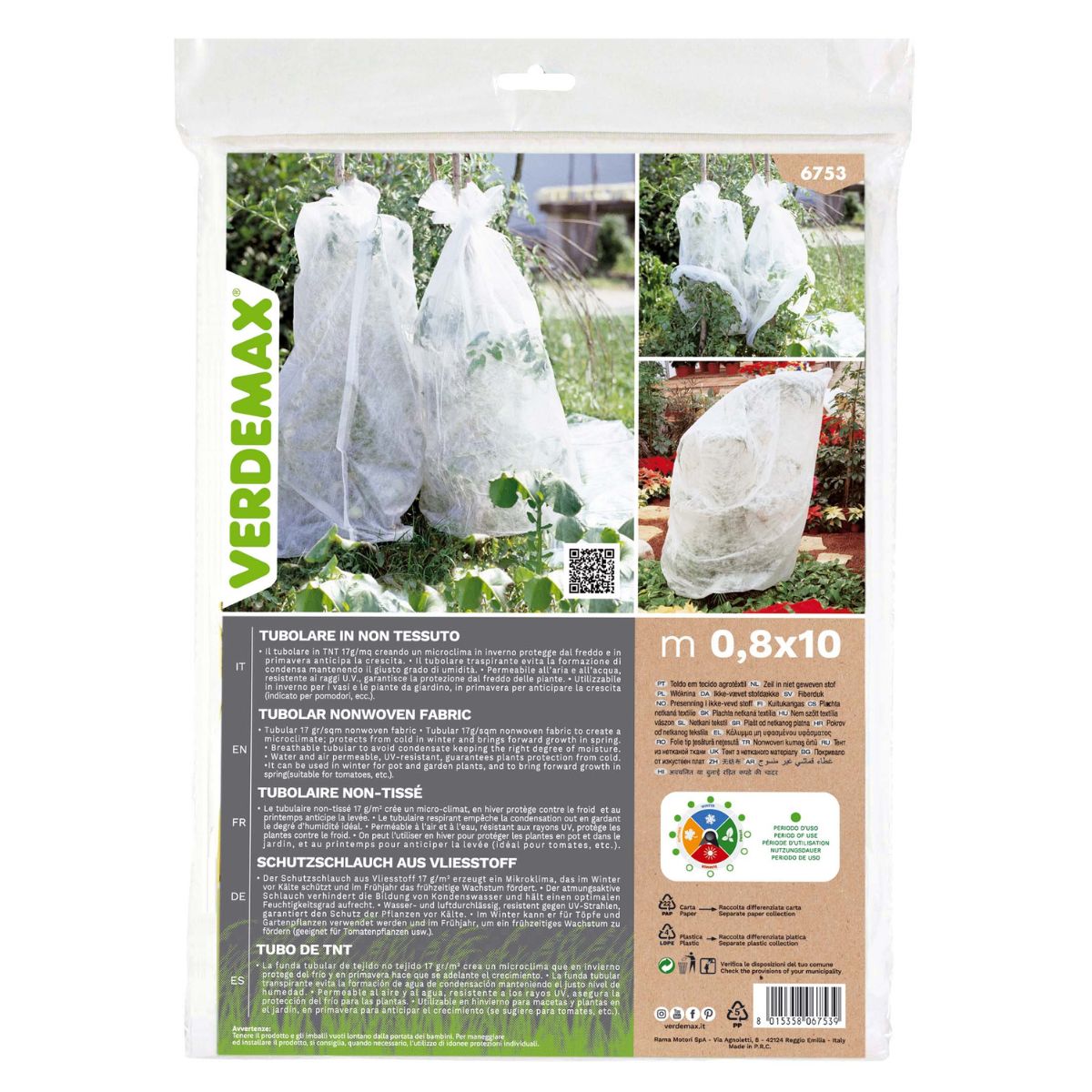 Frostschutzvlies für Pflanzen Verdemax 0,8 x 10 m