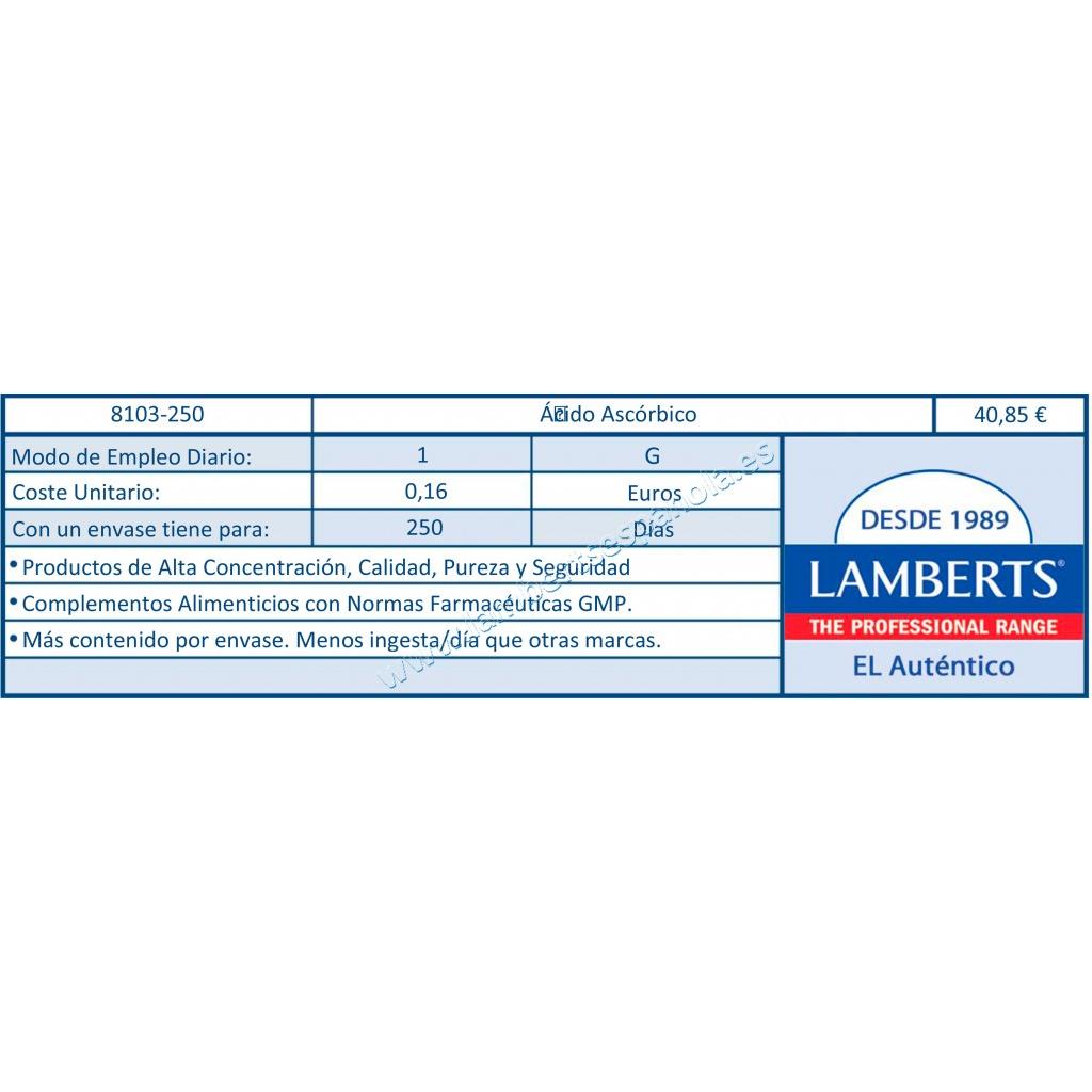 Acide ascorbique, 250 mg, Lamberts