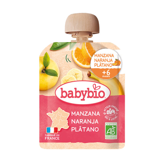 Beutel mit Apfel, Orange und Banane (ab 6 Monaten) BabyBio 90 g