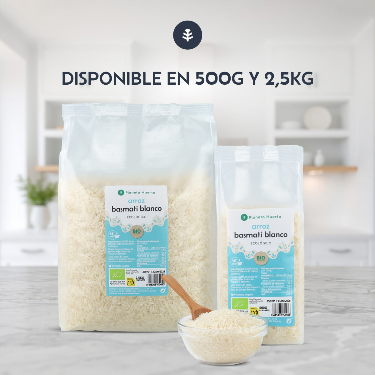 White Basmati Rice ECO Planeta Huerto 2,5 kg