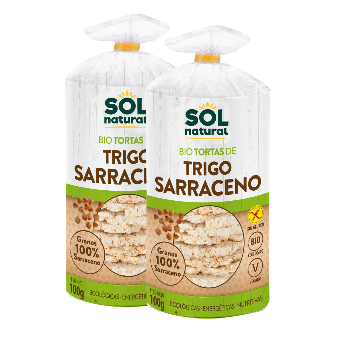 2er-Pack glutenfreie Bio-Buchweizen-Pfannkuchen Sol Natural 100 g