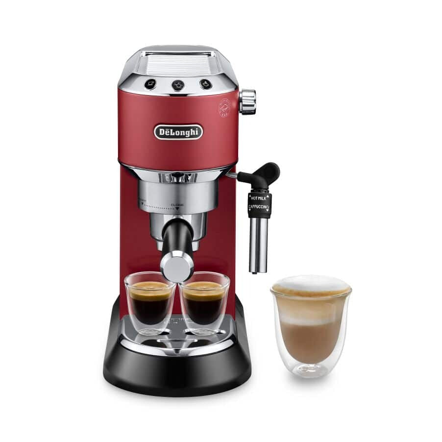 Delonghi Dedica Style Cafetière manuelle Espresso et Cappuccino EC685.R rouge