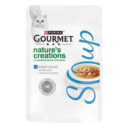 Pack 32 x GOURMET Nature's Creations Soup atún natural y guarnición de gambas 40 g