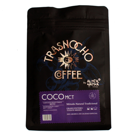Trasnocho Alternativa Organic KETO Coffee Beans with Coconut MCT, 200 g