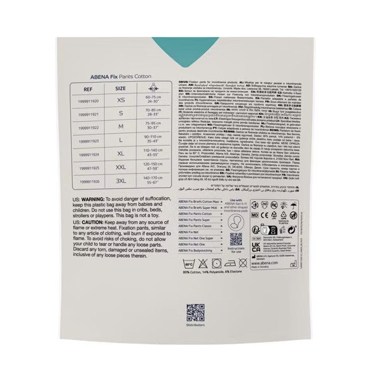 Fix Pants Cotton incontinenza Abena Taglia 3XL 3 pz