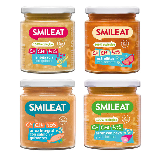 Confezione vasetti Cachitos alimenti BIO Smileat 4 pezzi da 230 g