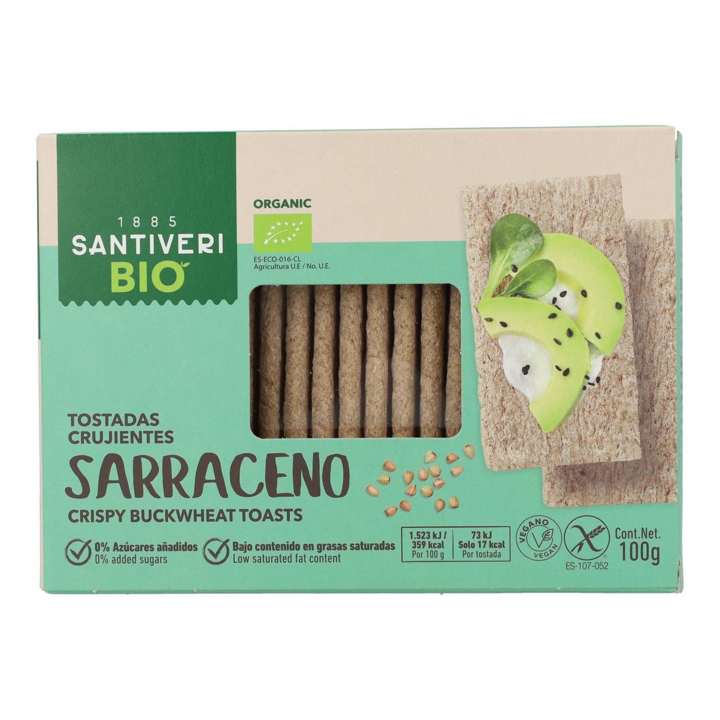 Lekkie i chrupiące tosty z kaszy gryczanej Bio Santiveri 100 g
