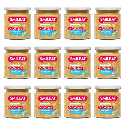 Opakowanie 12 słoiczków z soczewicą i komosą ryżową ekologicznej marki CA CHI TOS Smileat 230 g