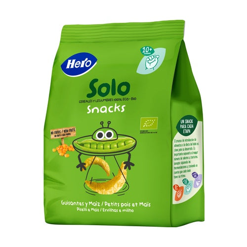 Snacks aux pois et au maïs Eco-Bio à partir de 10 mois sachet 40 g Hero Solo