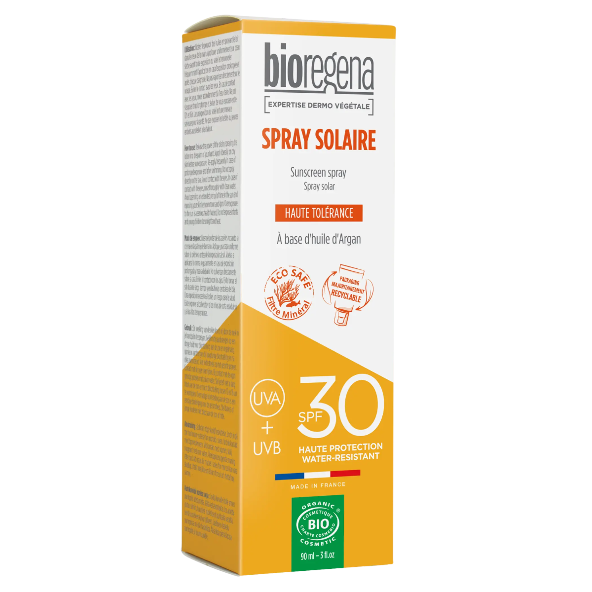 Spray solaire SPF 30 hypoallergénique Bioregena 90 ml