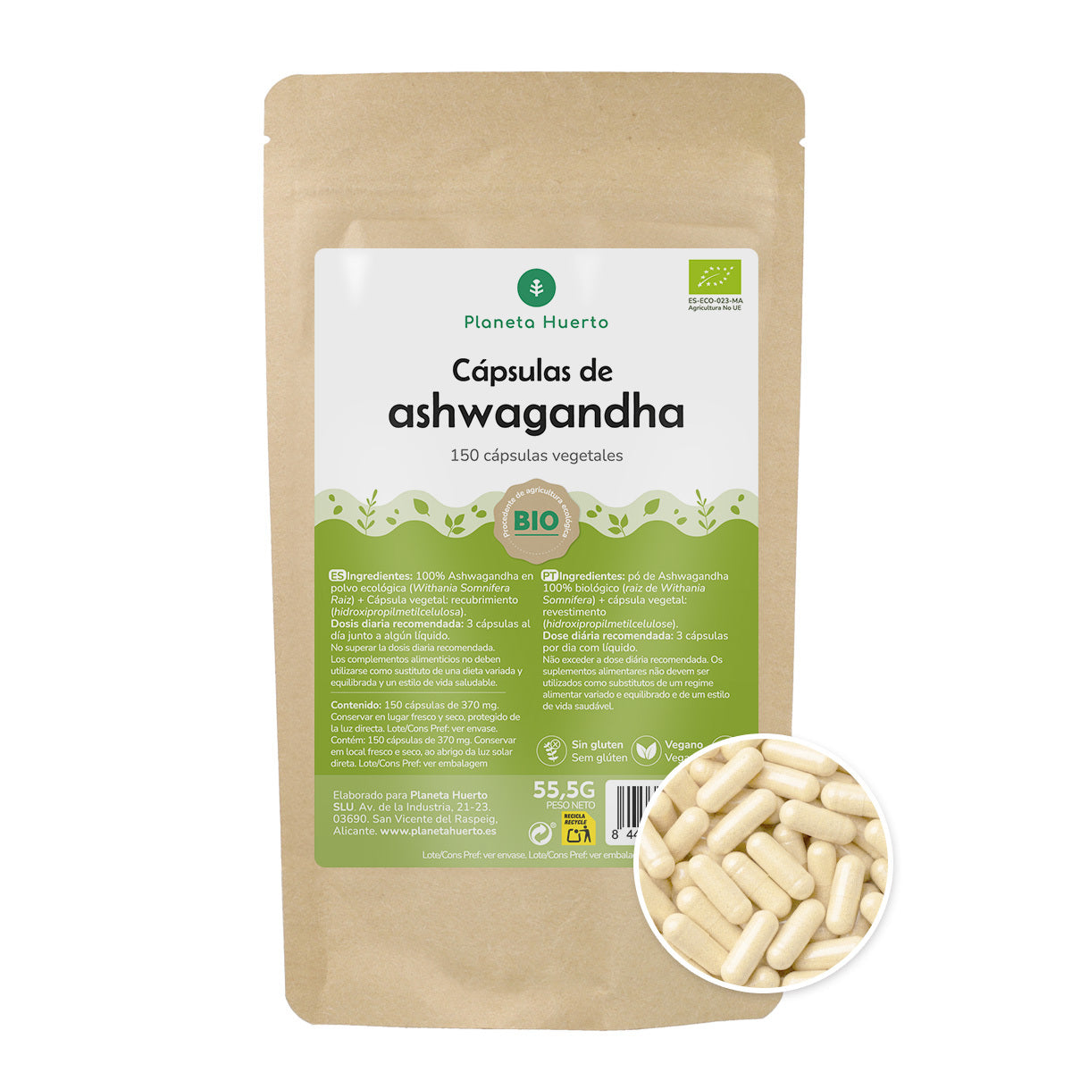Organiczna Ashwagandha Planet Orchard 150 kaps