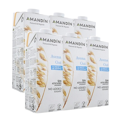 Lot de 6 x Boisson à l'avoine écologique Amandin 1L