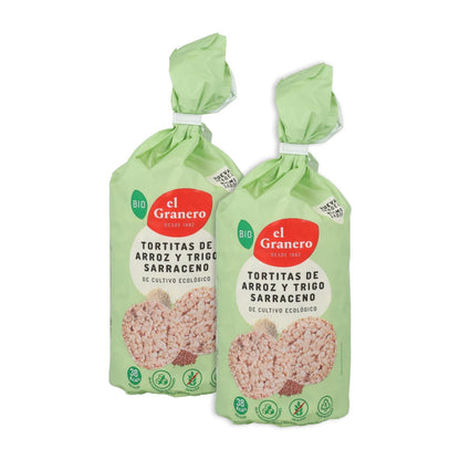 2er-Pack Reiswaffeln mit Buchweizen El Granero, 100 g