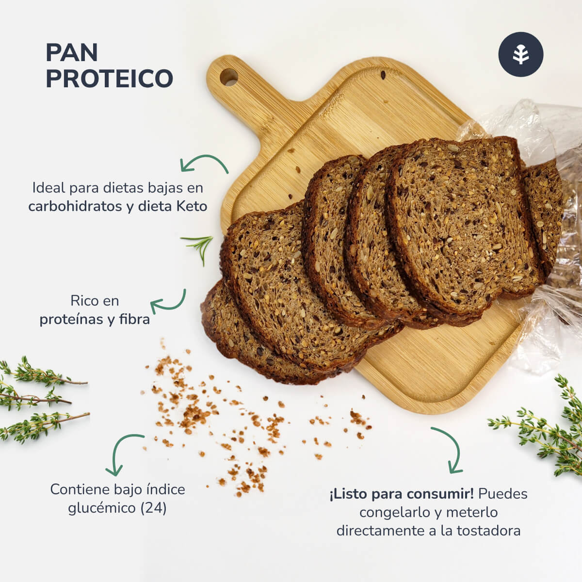 Pack 3x Planeta Huerto protein bread 500 g