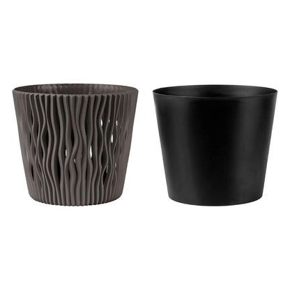 Duna Plant Pot with Taupe Grey Insert D 19 x 17
