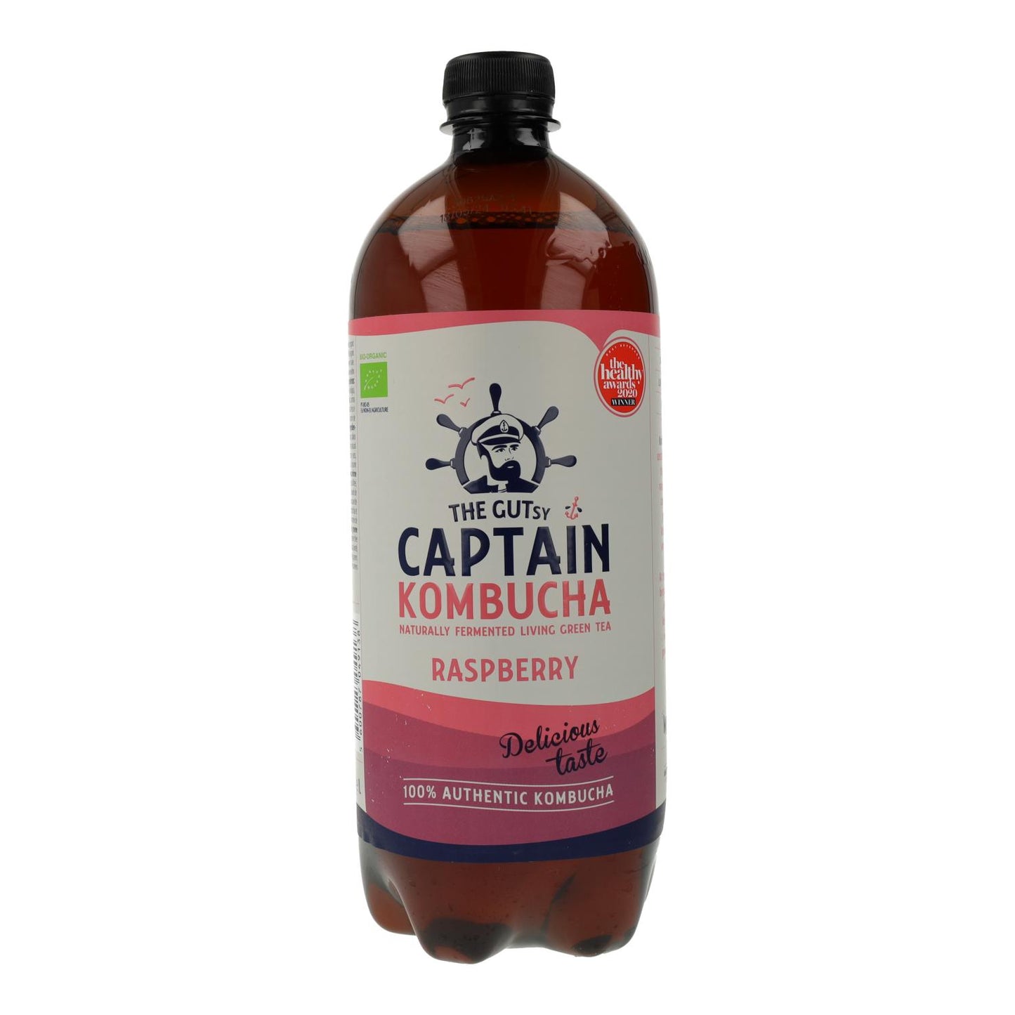 Biologische kombuchadrank met frambozensmaak Captain Kombucha 1 l