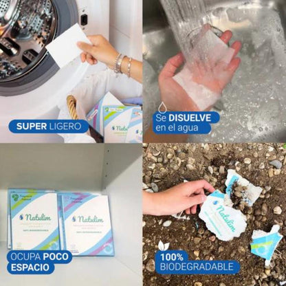 Confezione da 2 confezioni di strisce detergenti senza profumo Eco, Natulim, 40 lavaggi