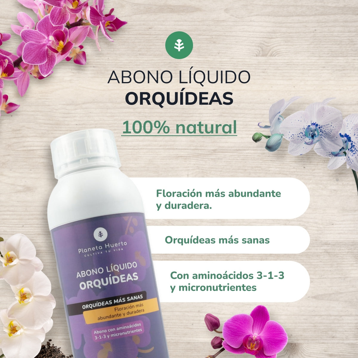 Engrais liquide pour orchidées Planeta Huerto 250 ml