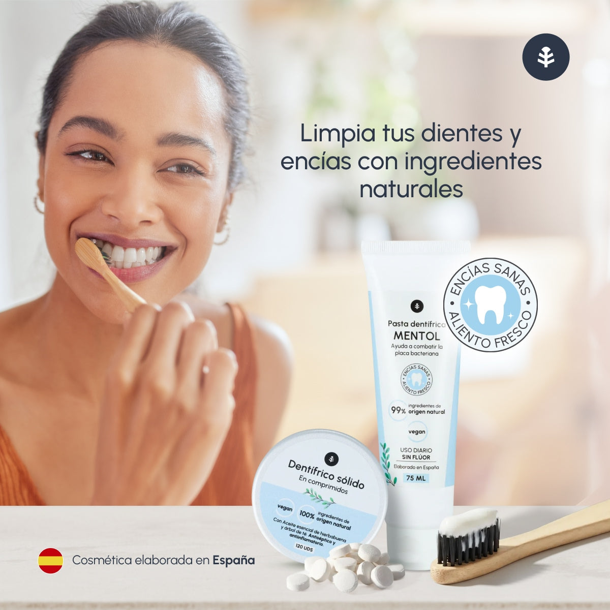Dentifrice solide sans fluor Planeta Huerto 120 comprimés