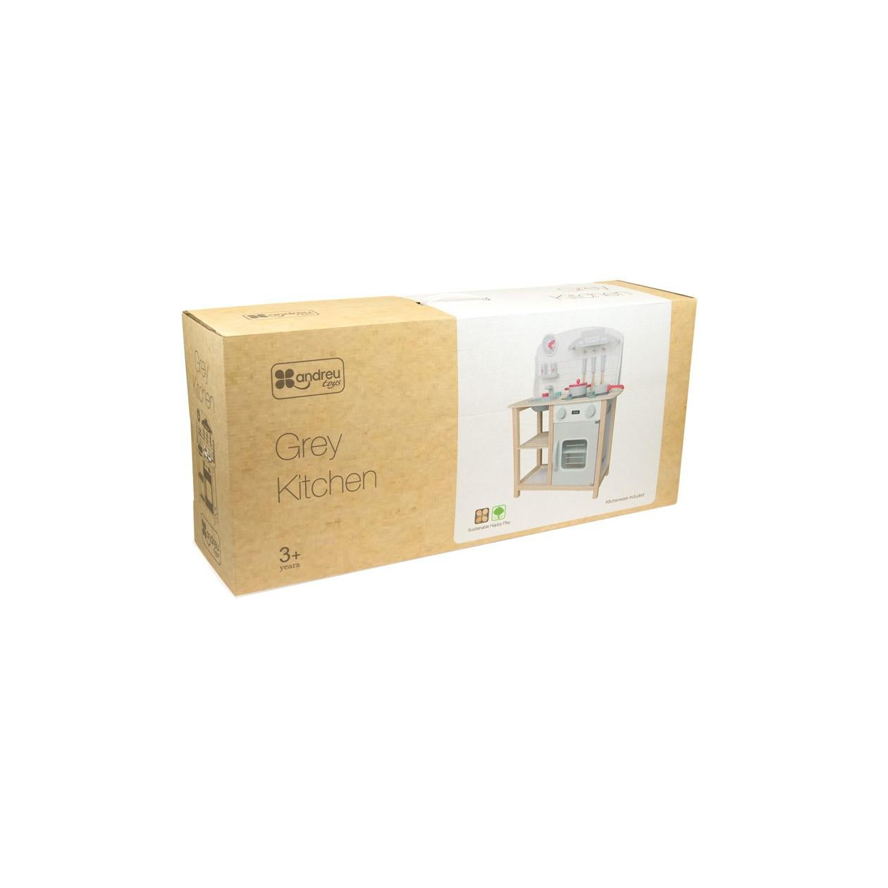 Kuchnia drewniana szara Andreu Toys