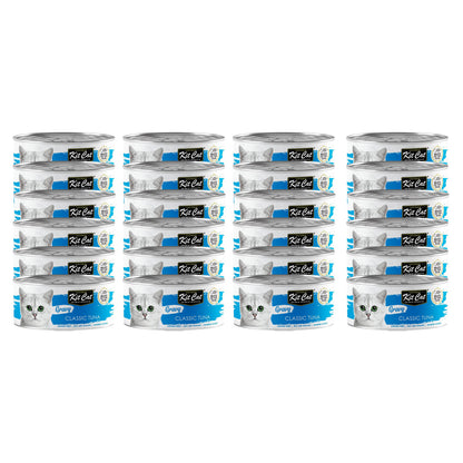 Confezione da 24 Kit Cat Lata Gravy - Tonno Classic 70 g Cibo umido per gatti in salsa