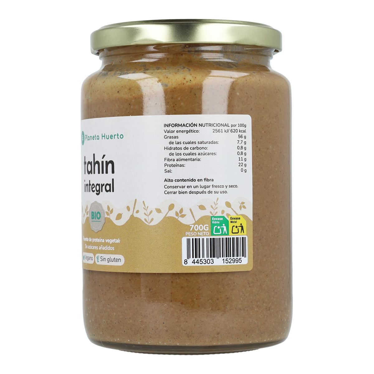 Pack 6x Wholemeal Tahin ECO Planeta Huerto 700 g