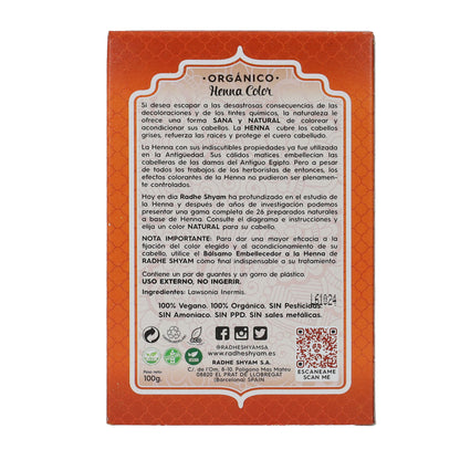 Kopparfärgat hennapulver, Radhe Shyam, 100 g