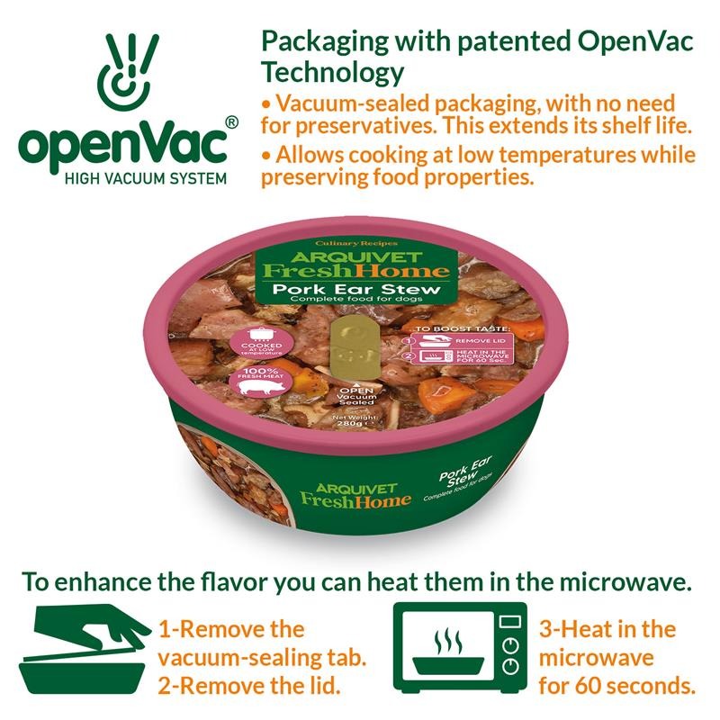 Arquivet Fresh Home Pig Ear Stew Alimento umido a base di orecchie di maiale per cani 280 g