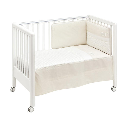Set copriletto + protezione per culla Star 60x120 cm. Beige